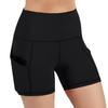 Lady Pocket High-waist Hip Stretch Underpants Running Fitness Yoga Shorts