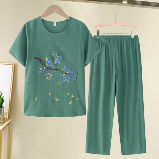 

Летний комплект с верхом и брюками, простой комплект с эластичной резинкой на талии, легкий комплект с верхом и брюками, пуловер, летняя рубашка и брюки, комплект, женский повседневный наряд, женская одежда