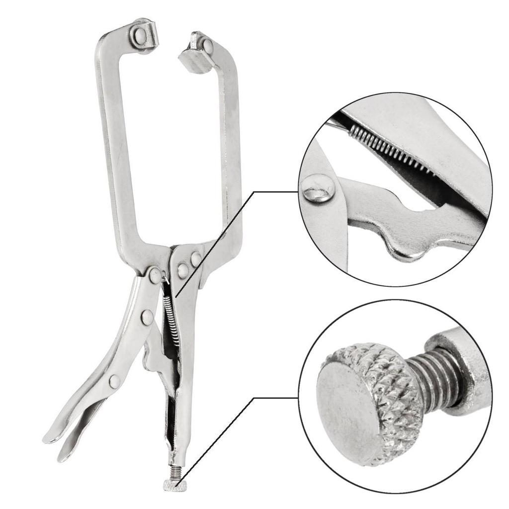 9/" Locking Clamp inch Grip Welding Pliers Tenon Tool Silver C Vise Locator Hot