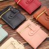 Ladies' Multi Zipper Pocket Wallet with Buckle Closure, Credit Card Slot, and ID Card Clip  Fashionable Daily Carrying Mini Wallet