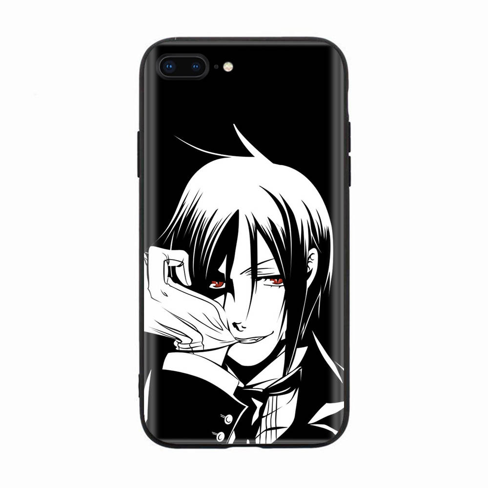 Black Case for Xiaomi Redmi 13C Note 9 iPhone XR 7 8 14 15 11 12 13 X XS Pro Max Samsung A25 S23 S24 FE Ultra Plus Black butler