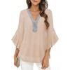 2026 Spring Summer Sequined Crew Neck Blouse Top, Hot Popular Casual Shirt for Women, Europe America Style