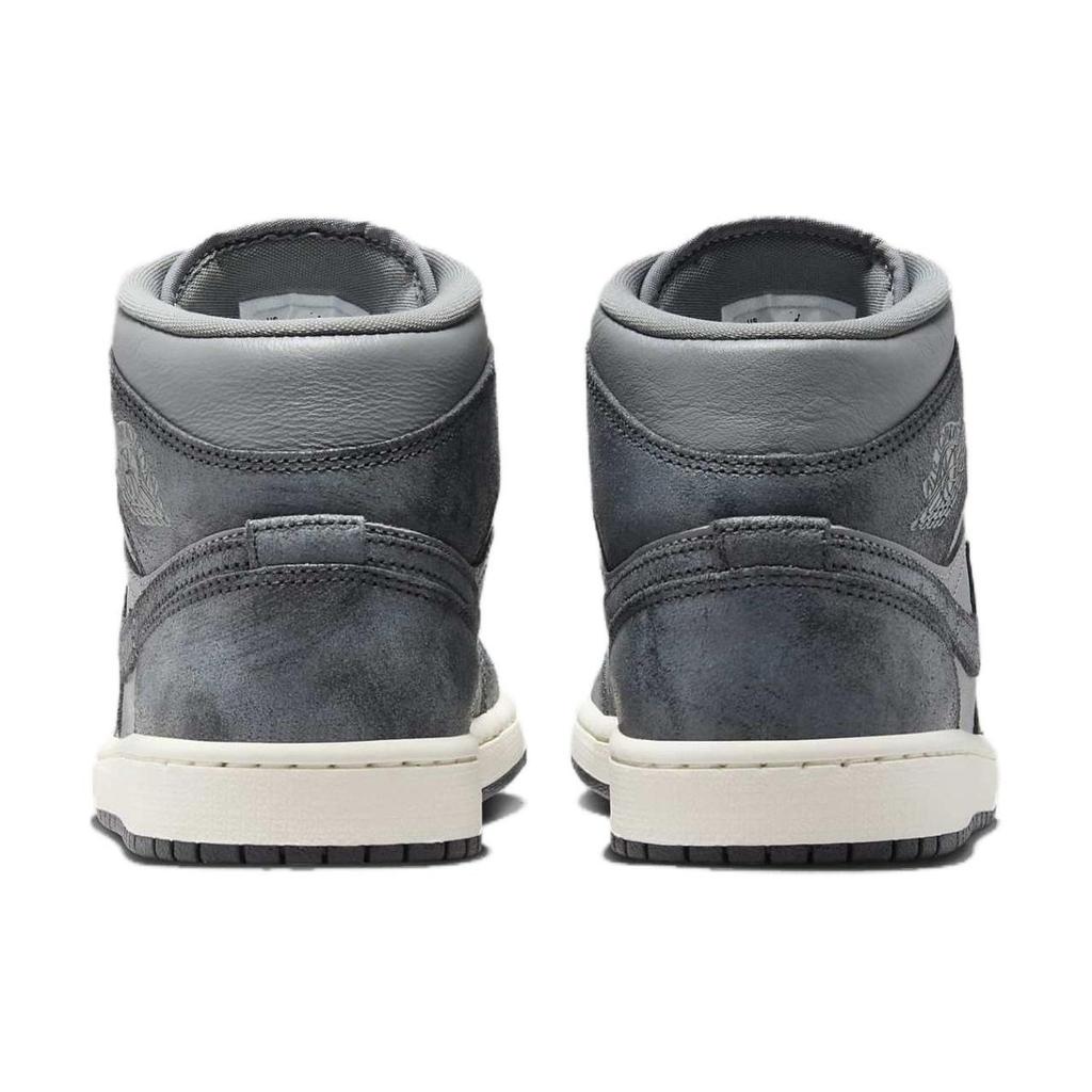 Air Jordan 1 Mid Distressed Smoke Grey Women Sneakers Off-Noir Sail FJ3448-001