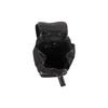 Burberry Black Nylon Drawstring Backpack With Leather Trim & Front Pocket For Daily Use
