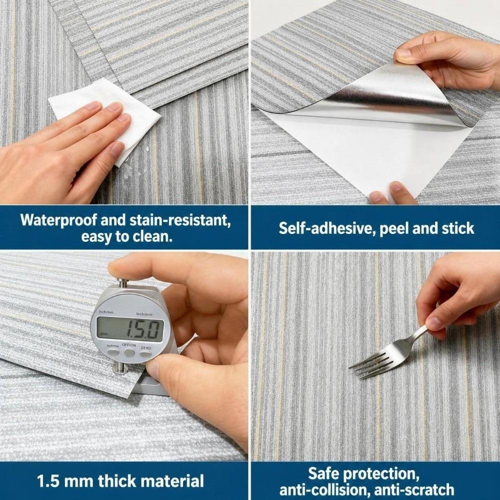 Waterproof PVC Floor Tile Imitation Carpet Texture Wall Floor Decal Living Room Dressup