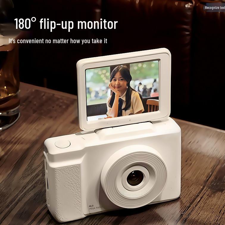 Přenosný retro HD fotoaparát s výklopným displejem - Nabízí selfie, nahrávání videa a mobilní přenos