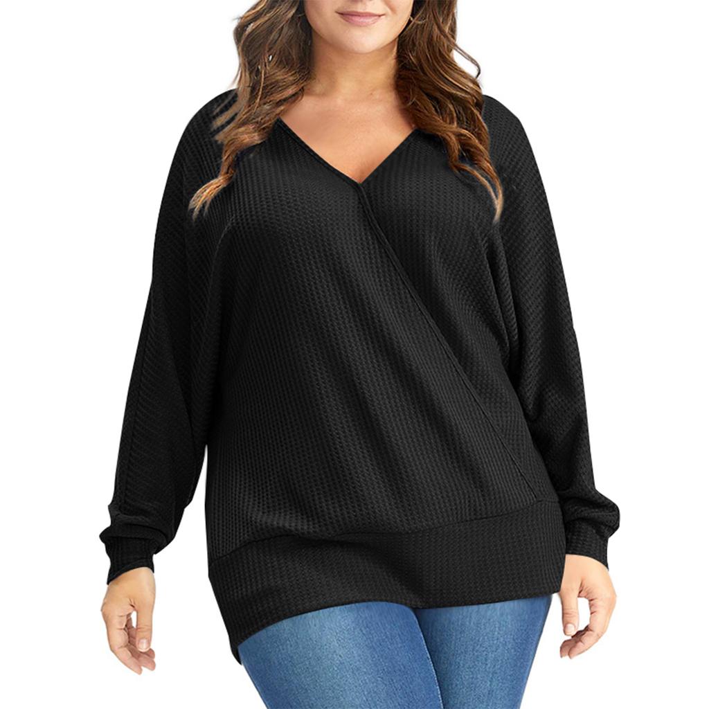 Women's Fashion Casual Solid Color Oversized  Long Sleeve Loose Fit Top