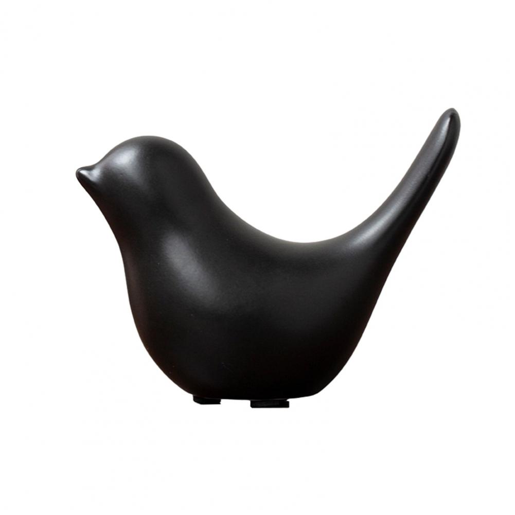 Modern Bird Sculpture Ceramic Bird Ornament Ceramic Abstract Bird Figurine Sculpture Modern Black White Golden Statue