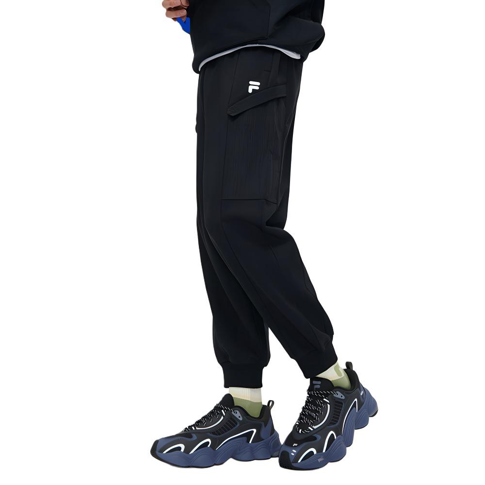 FILA Fleece Loose Cuff Sports Casual Fashion Pants Men Bottoms Deep-Black T11M311604F-BK