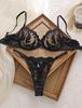 Women's Lace Lingerie Set. Colour: Black