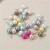 15 Pairs Elegant Colored Imitation Zircon Stud Earrings Korean Charm Ball Bead Earrings Women's High-end Banquet Zircon Gifts