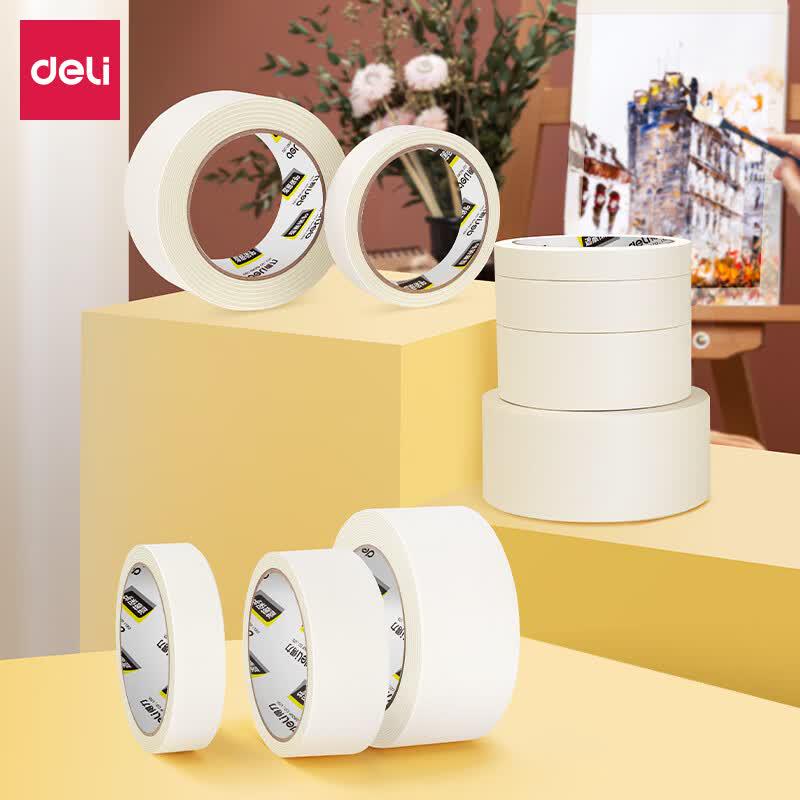 Deli Yellow Masking Tape, 20mm x 50Y (3 Rolls)