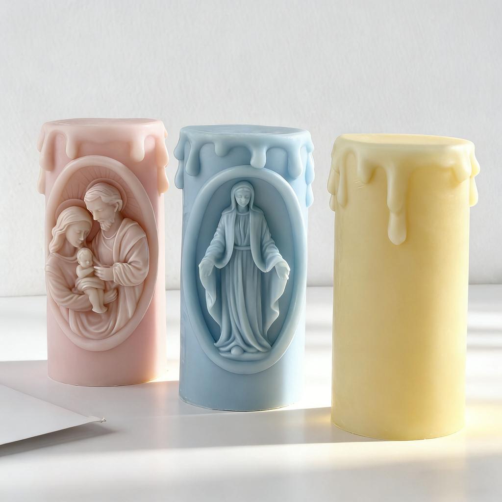 Cylindrical Aromatherapy Candle Silicone Mold DIY Handmade Candle Decorative Mold