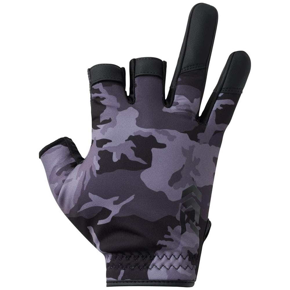 Daiwa DG-6525W Cold Weather Game Gloves 3-Finger Cut Black Camo XL