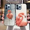 Animal Flamingo Case For Iphone 14 13 11 12 Pro Max Mini Xs Xr X 7 8 6s Plus Se 2022 Tempered Glass Cover Coque Shell Funda