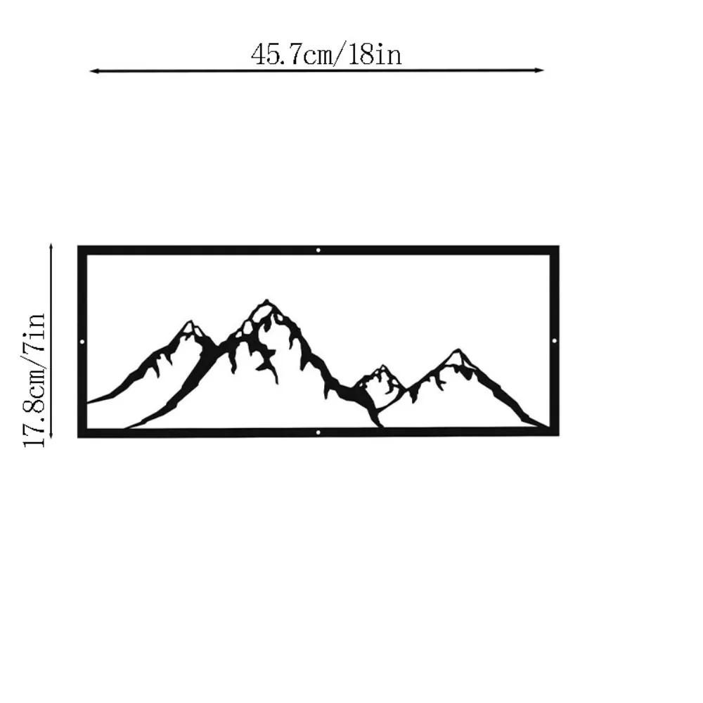 

1 шт. Горный пейзаж, вырезанный лазером из металла, настенное искусство – идеально подходит для украшения гаража, лоджии и гостиной чёрный