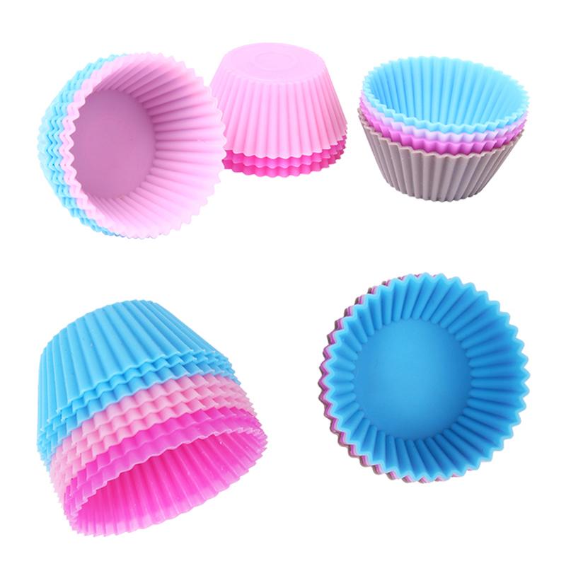 Set of 12 Pieces(1 Dozen) 3cm Mini Muffin Cup Round Silicone Cake Baking Molds Cupcake Pan