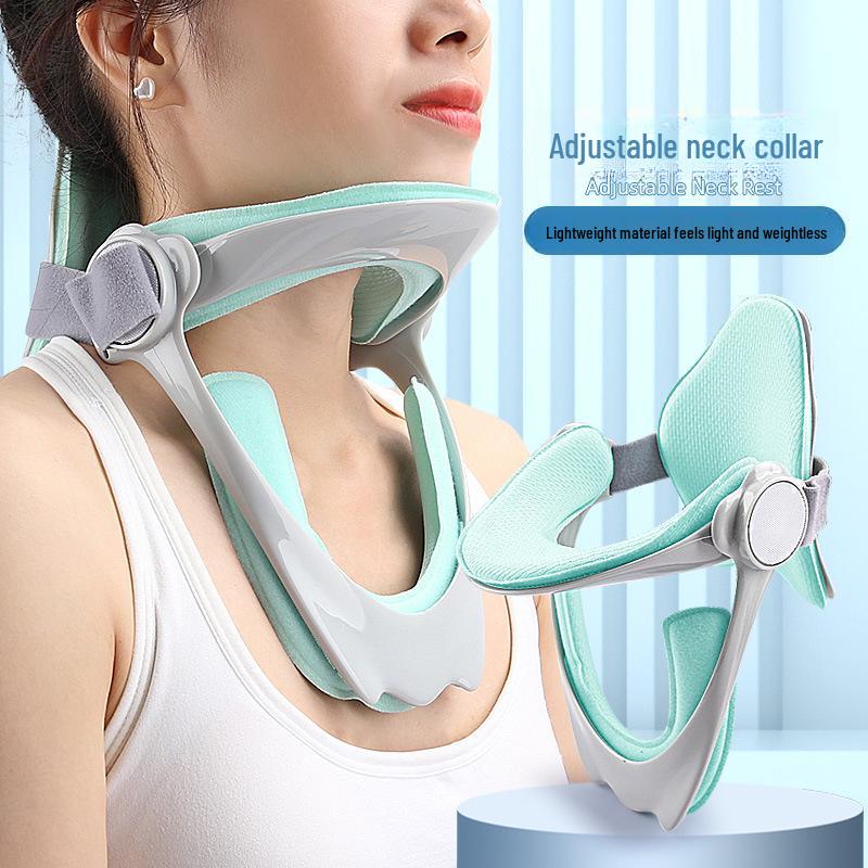

Fifth Gen Adjustable Neck Support: Anti-Bowing Traction Device for Adults & Kids