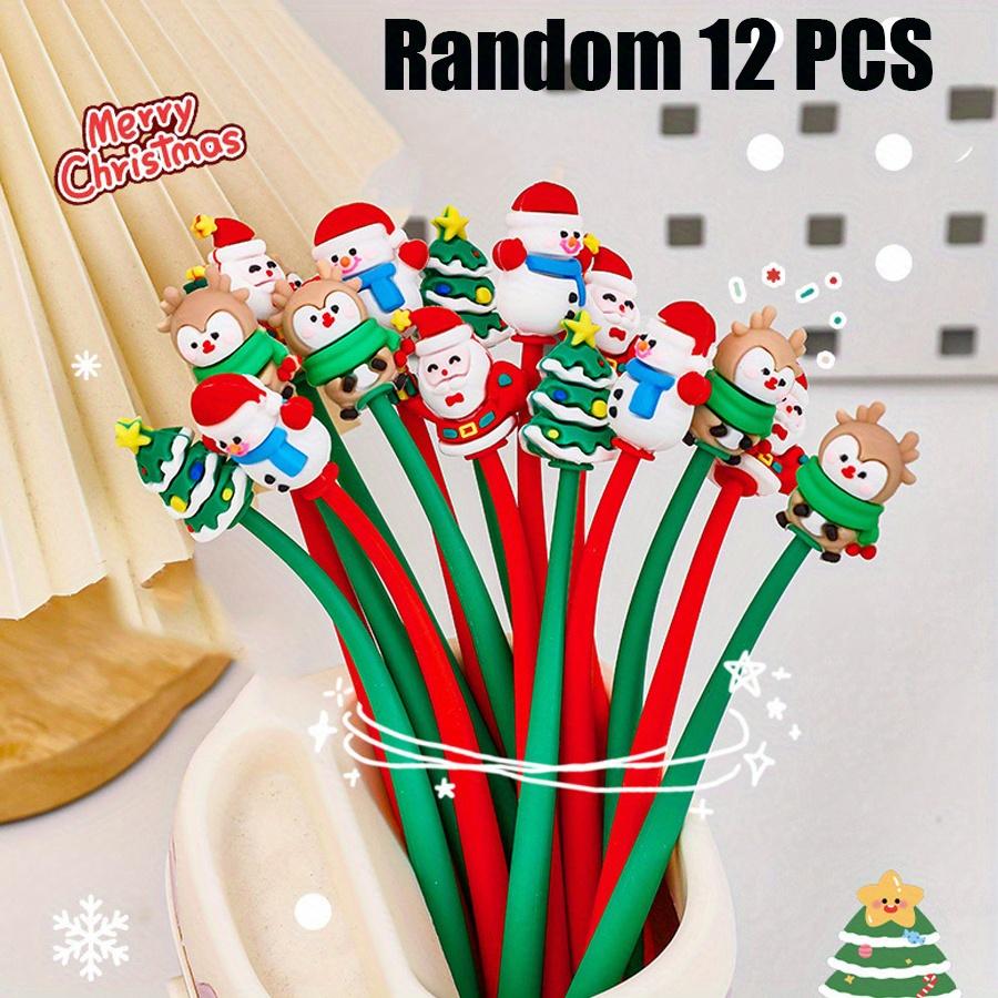 

8/ 12 шт. Креативная рождественская мультяшная игрушка ручка-качалка 0,5 мм черная олень старик рождественский сувенир смешные рождественские подарки для друга обратно в школу 12 PCS