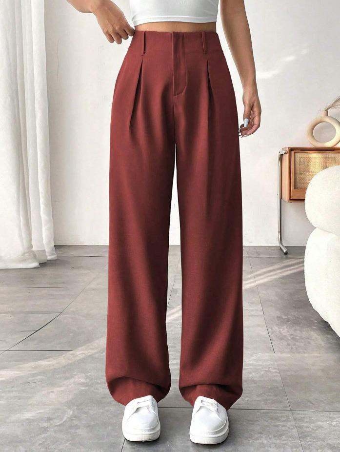 2025 Spring/Summer Women's Drapey High-waisted Slimming Wide-Leg Floor-Length Pants