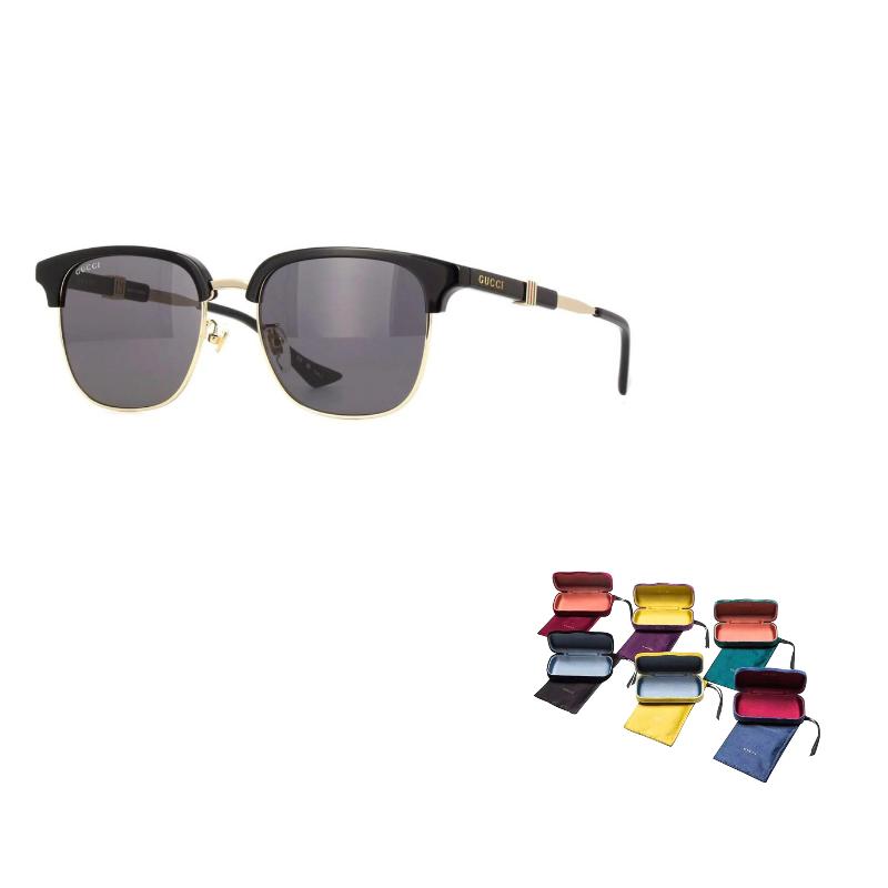 GUCCI Lenses Logo Square Sunglasses Unisex Couple Black