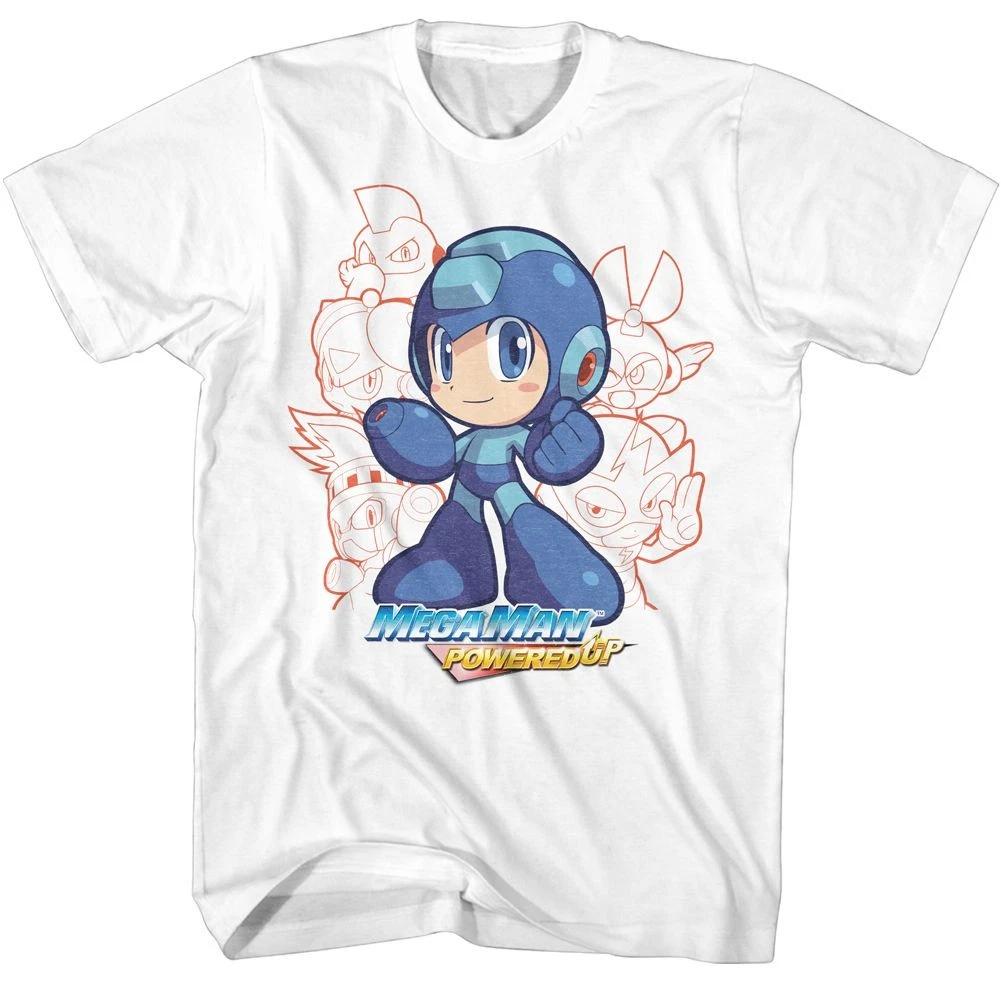 Mega Man Character Group White Gaming Shirt 110