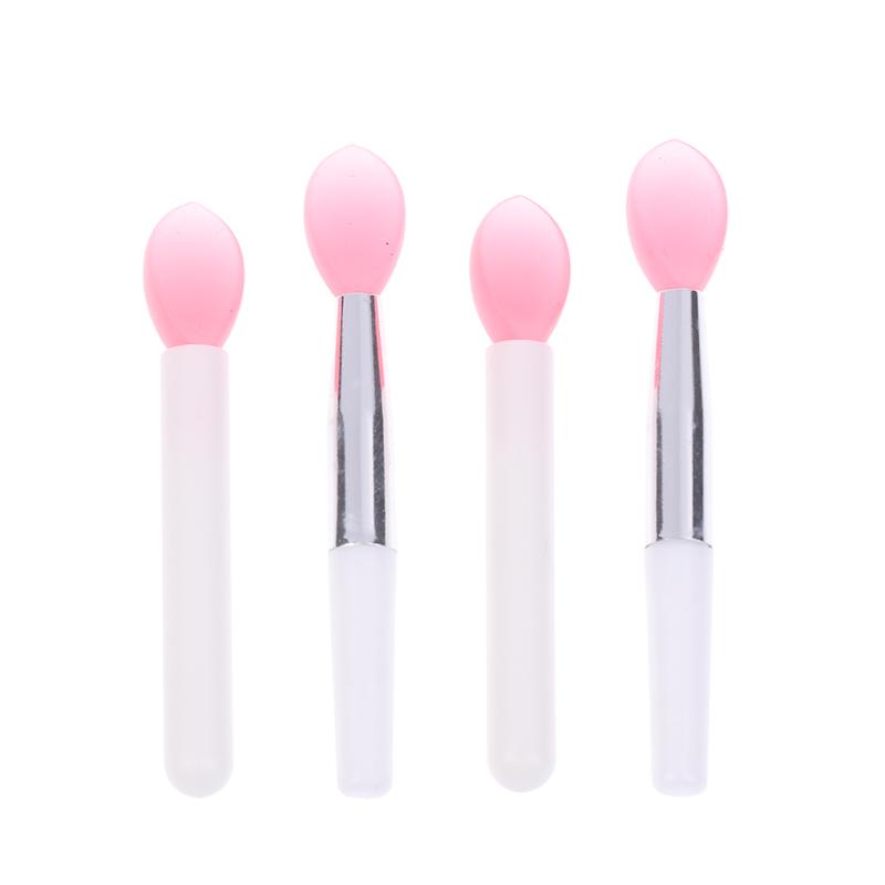5Pcs Mini Silicone Sequins Apply Soft Head Eye Shadow Color Glaze Lip Film Portable Mini Lipstick Brush