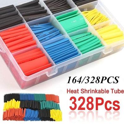 127/164/328/530Pcs 2:1 Heat Shrink Tubing Insulation Polyolefin Shrinking Assorted Tube Wire Cable Kit(No Box)