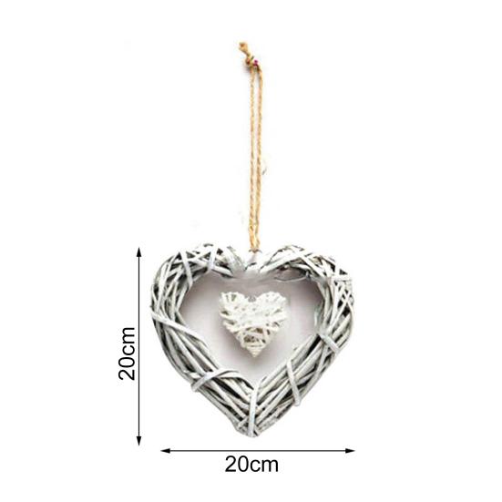 Display Mold Double Ornament Handmade Heart Shape Design Hanging Home Decoration Supplies for Living Room