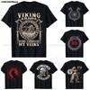 Wikingerblut fließt durch meine Adern Wikingerschiff T-Shirt Nordischer Stil Herren Oversized Kurzarm Oberteile T-Shirts Designer Kleidung