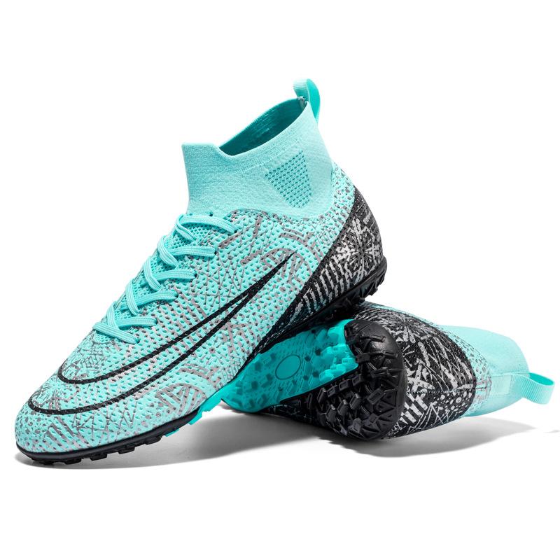 New football shoes, boys and girls, children's broken nail shoes, large size high-top primary and secondary school students sports competition trainin