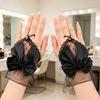 Women Lace Gloves Fingerless Mesh Gloves with Bow Embellishment for Wedding Princess Style Stage Performance Ballet Party Cosplay Bridal Accessories