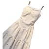 New dress set women's summer seaside vacation color printed floral dress suspender dress child tide