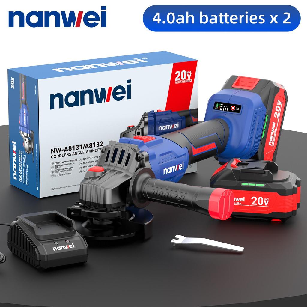 NANWEI 125 Mm Angle Grinder 5000/7000/9800 Rpm, 20 V, Brushless Motor