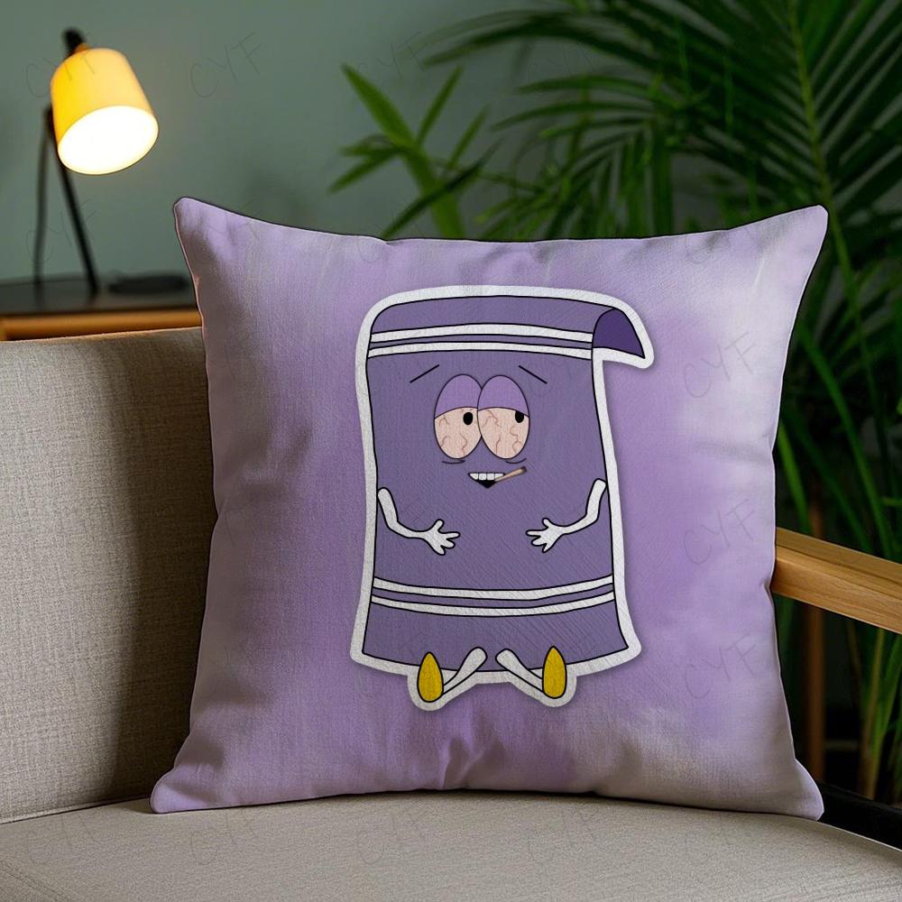 Southpark Handtuch Kissenbezug Anti-Hausstaubmilben Kissenbezug Unsichtbarer Reißverschluss Seidiger Kurzplüsch Sofakissenbezug