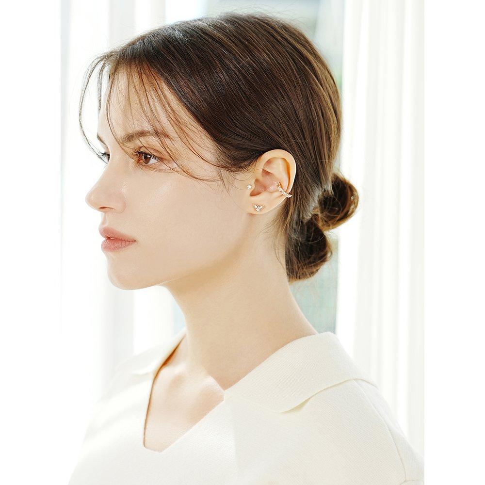 14K Crystal 3D Butterfly Piercing Earrings
