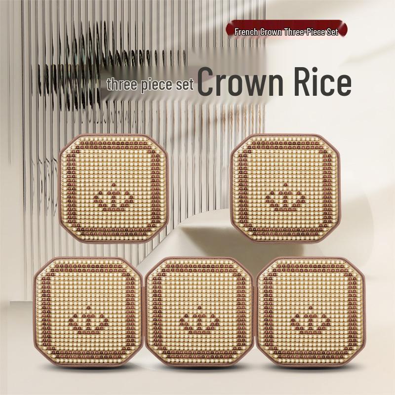 Sommer Bilseteputesett - Pustende, Ventilert, Design med treperler, 3 deler for komfortabel kjøring