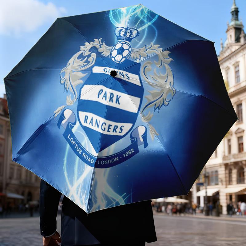 Queens Rangers Football Automatic Folding Umbrella - 8-Rib Travel Umbrella with Auto Open/Close & Portable Gifts for Holidays or Birthdays