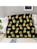 Dárková deka s tropickým ovocem - Vhodná pro ženy, Ananas, Dospělé, Narozeniny, Ložnice, Cestování a Kempování