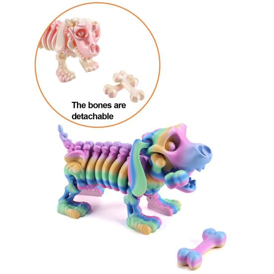 3D-gedrucktes Dackel-Gelenkskelett Dackel-Figur Sammlerstück Skelett-Hund