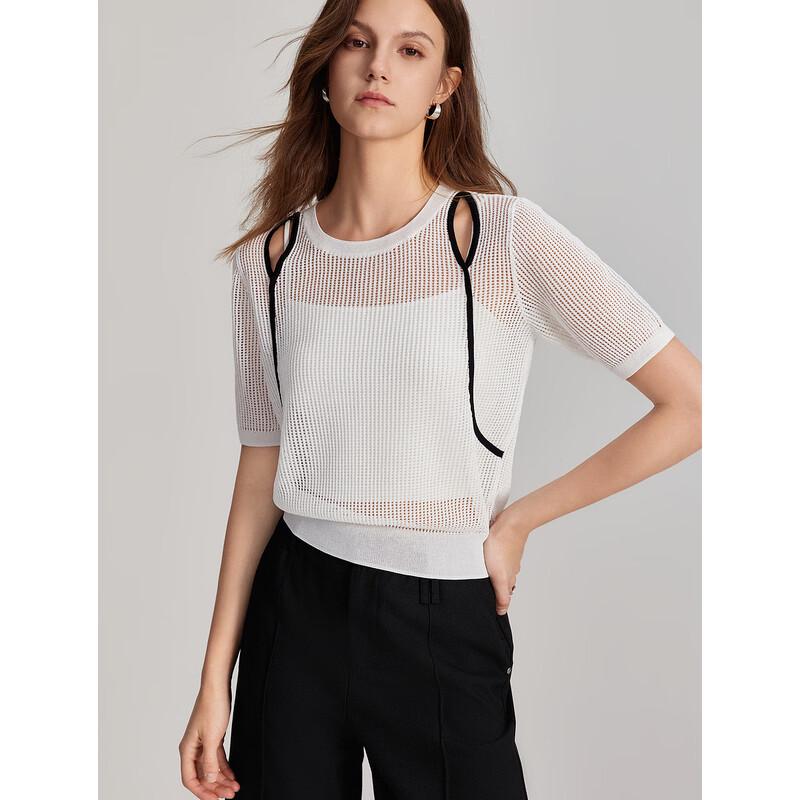 ELLE Women s Summer Hollow Knit Sweater M