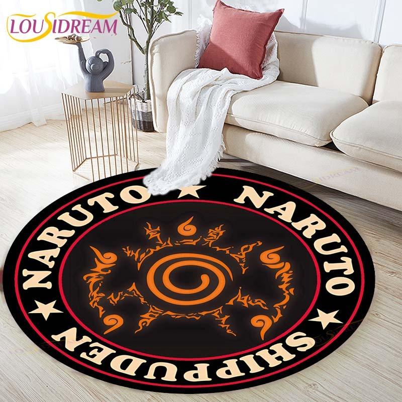 Cartoon Naruto Round Children Carpet Simplicity Animal Bunny Bee Pattern Children Flannel Carpet Baby Hand Print Carpet