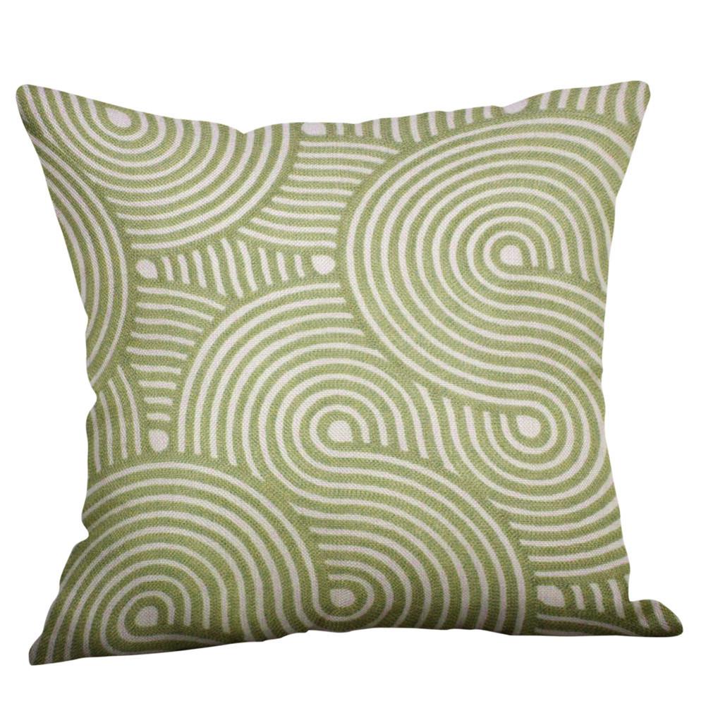 Green Lime Natural Cotton Linen Pillow Case Sofa Cushion Cover Home Decor