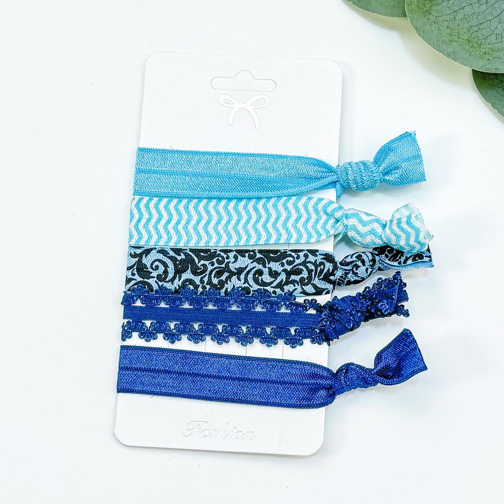 5pcs/set Girls Elastic Hair Ties Cute Flower Headbands Hair Bands Print Hairbands Women Girls Ponytail Holder Hair Accessories