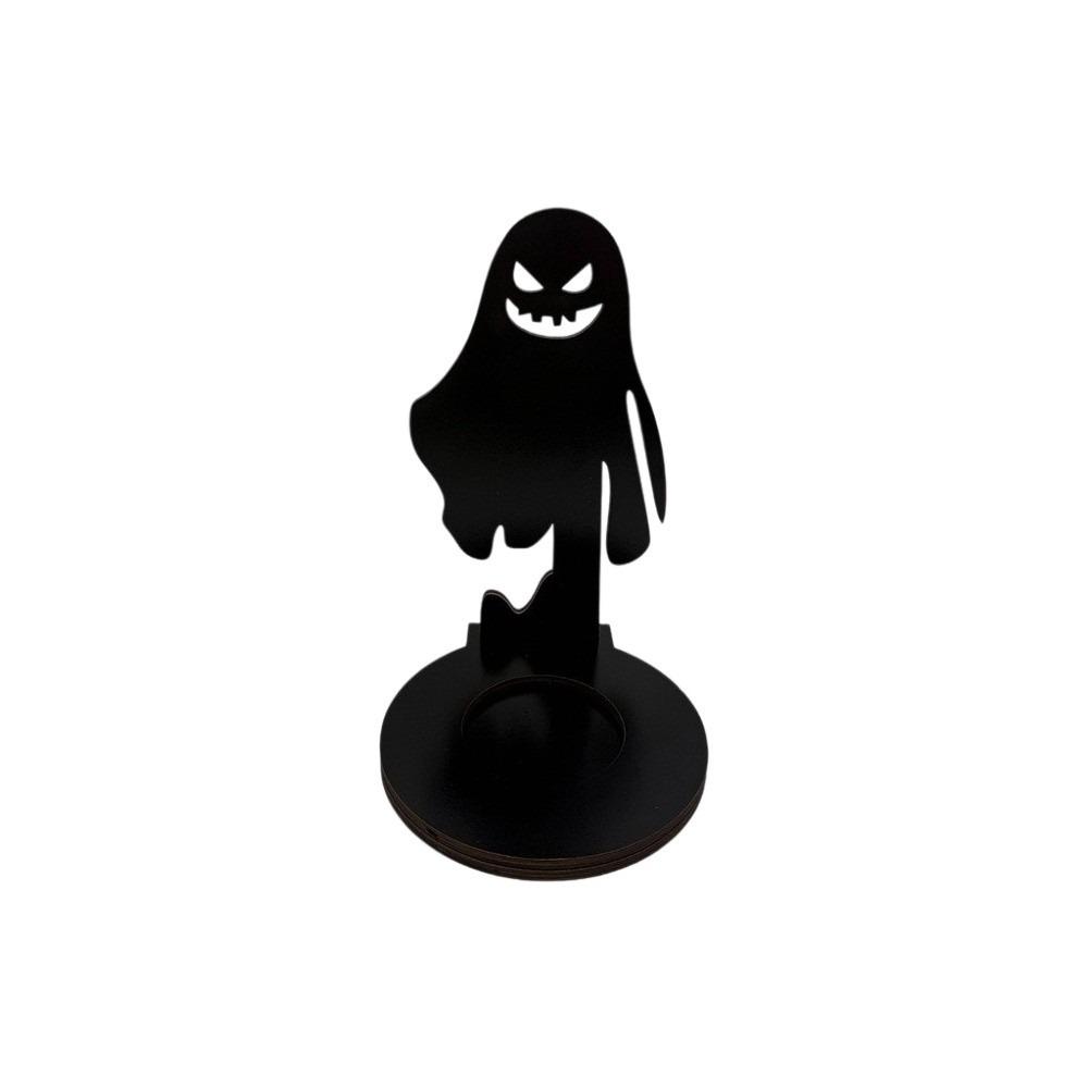 Creative Wooden Shadow Candle Holder Scarecrow Ghost Halloween Candle Stand Spook Black Cat Tealight Holder Novelty Gift