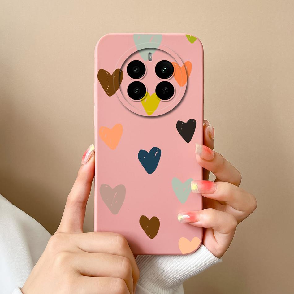 Love Heart Case For Realme 12 Pro Plus 12 Lite Back Cover For Realme12 4G Funda Liquid Silicone Camera Protection Phone Housing