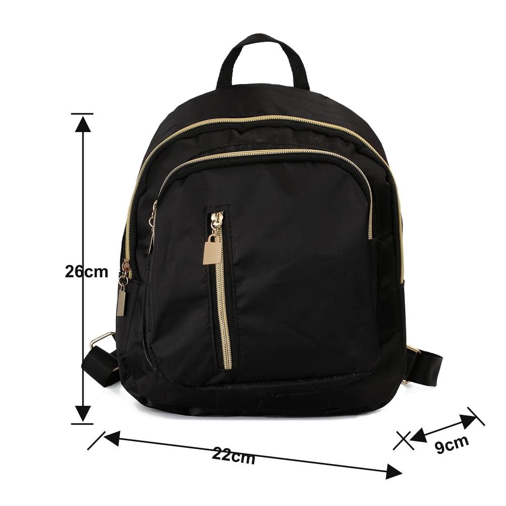 Women's Multi- Fashion Girl Nylon Daypack Travel Cute Mini Backpack Men Shoulder Bag Black Purse