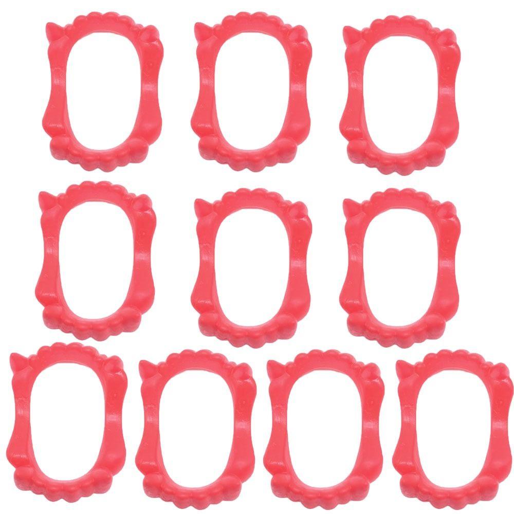 10 Pcs/set Glow Halloween Fake Teeth Plastic Zombie Fake Teeth Funny Luminous Dentures Unisex