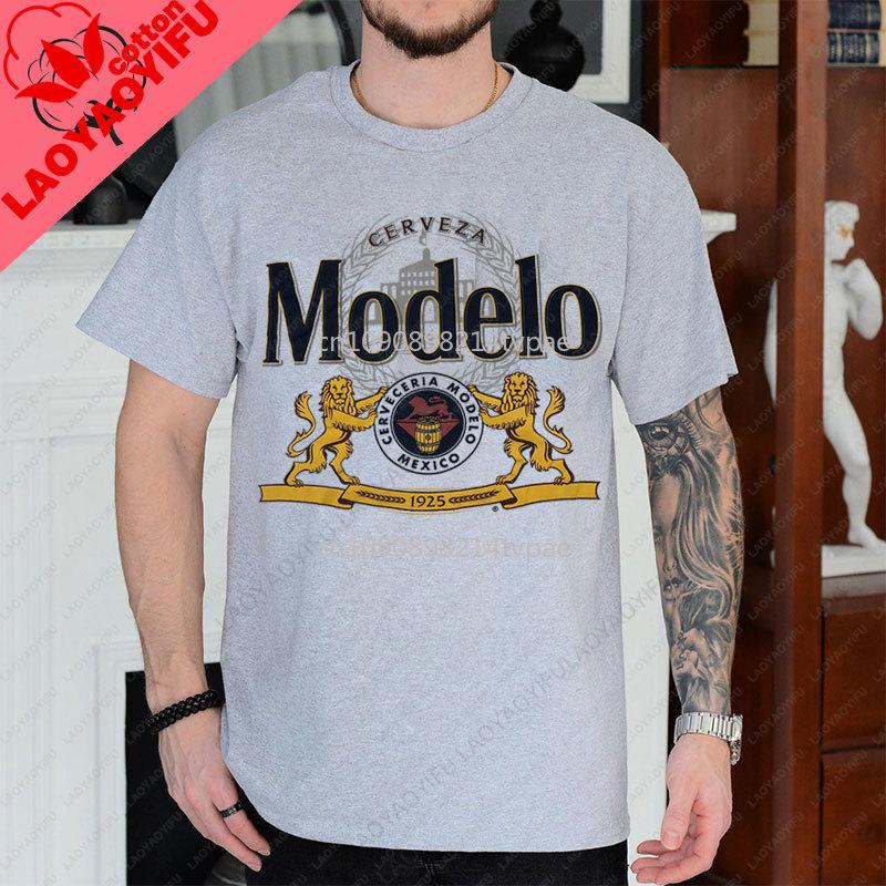 Mexiko Cerveceria Modelo T-Shirt Oktoberfest Bier Klassischer Retro-Stil Streetwear Bedruckte Grafik-T-Shirts Unisex Bier Cerveza Tee