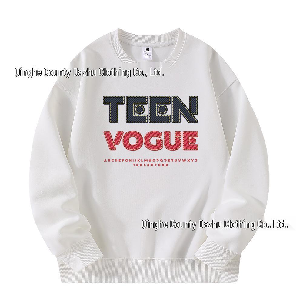 Men's TEEN VOGUE Round Neck Fashion Hoodie: Trendy Casual Pullover